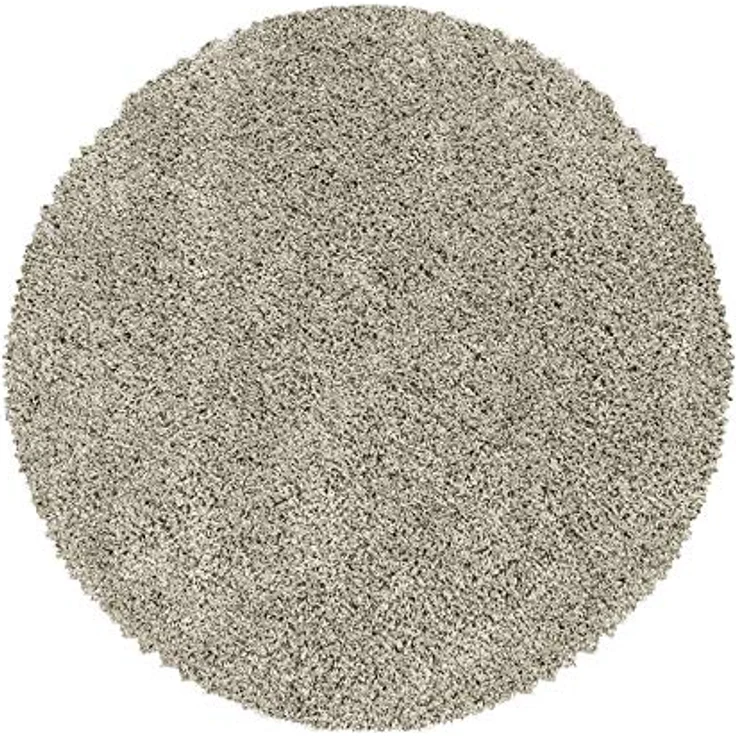 Carpetsale24 Shaggy Hochflor Teppich 80 cm Rund Natur weich flauschig modern einfarbig Für Eingangsbereich oder kleine Nischen für Wohnzimmer Schlafzimmer Flur – Bild 1