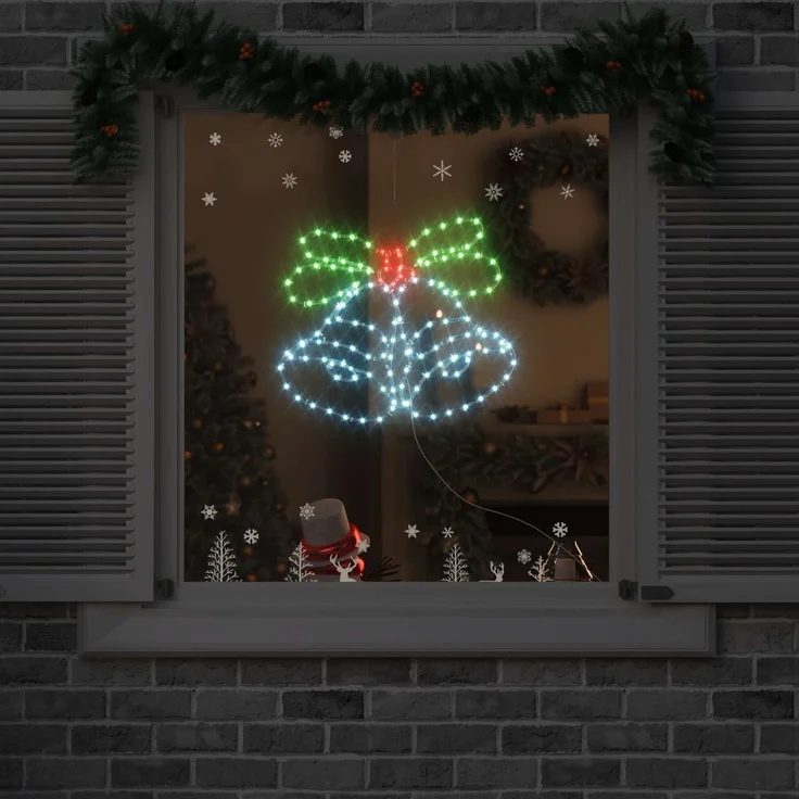 vidaXL Weihnachtsglocke Mehrfarbig 57 x 47,5 cm PVC 144 LEDs 42018957 – Bild 1