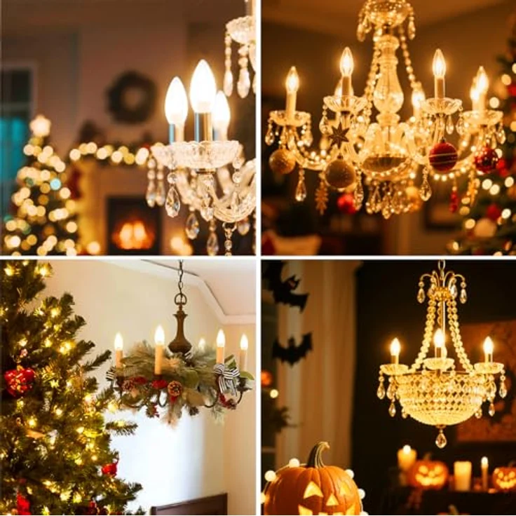 LVWIT E27 LED Flammeneffekt Warmweiss 1W Flammeneffekt Lampe Kerze Glühbirne, Flackernde LED Flackerlicht Stimmungslicht Flackerlampe für Zuhause Garten Bar Halloween Weihnachten, 1800K, 6er Pack – Bild 8