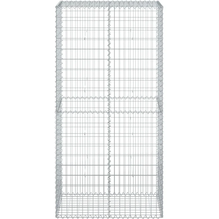 vidaXL Gabione mit Deckel 100x50x200 cm Verzinktes Eisen 3295166 – Bild 2