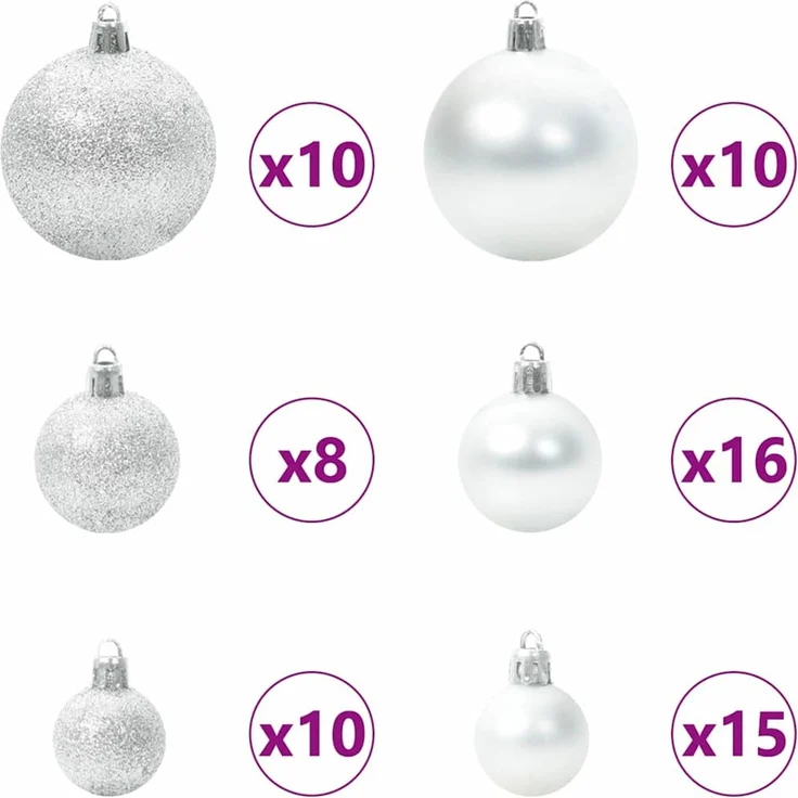 vidaXL Weihnachtsbaum mit LED-Beleuchtung Schwarz 180 cm PVC und Stahl 3396483 – Bild 7