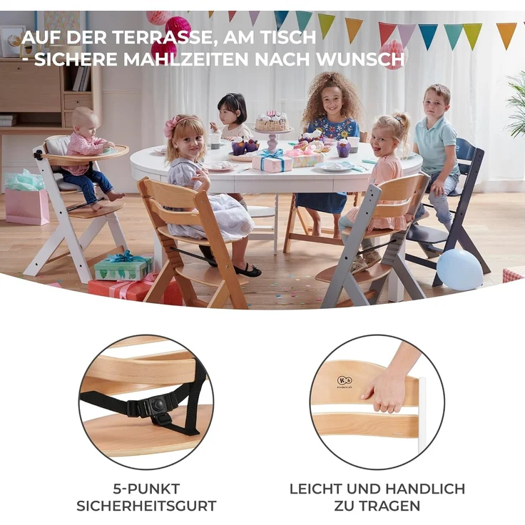 Kinderkraft 'Enock' Hochstuhl, Grey - Grau – Bild 7