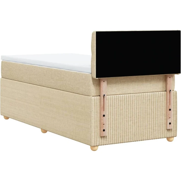 vidaXL Boxspringbett mit Matratze Creme 90x200 cm Stoff 3287351 – Bild 6