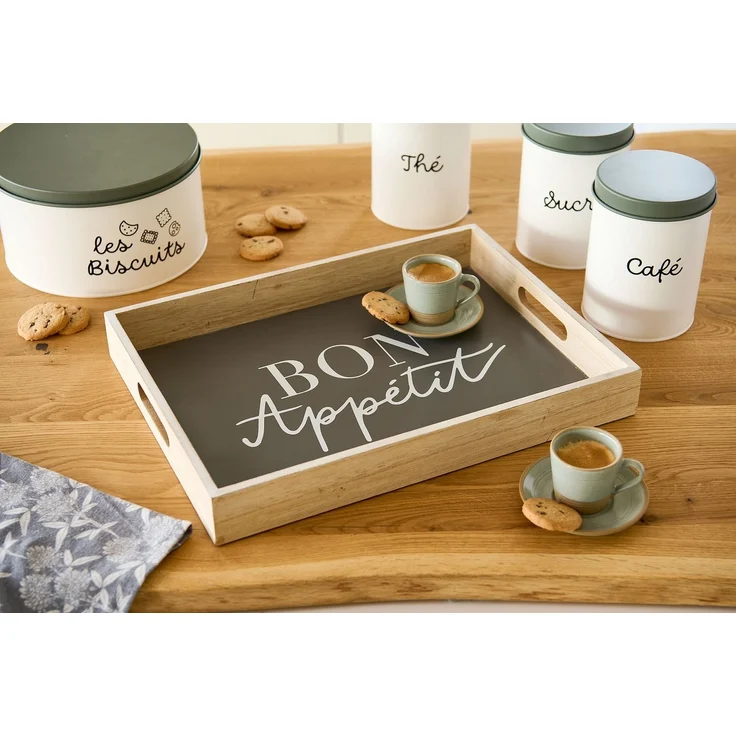Zeller Present Tablett, MDF, (1-tlg), mit Aufdruck ''Bon Appetit'', 2 Grifflöcher – Bild 3