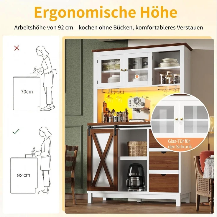 Kuchenschrank Hochschrank mit LED Beleuchtung – Bild 7