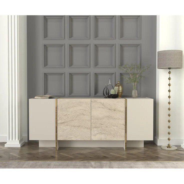 moebel17 Sideboard Veyron in Beige mit Granit Optik, mit Granit Optik – Bild 2