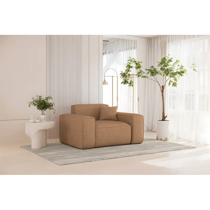 Sessel Designersessel CELES PREMIUM in Stoff Artico Rostbraun – Bild 1