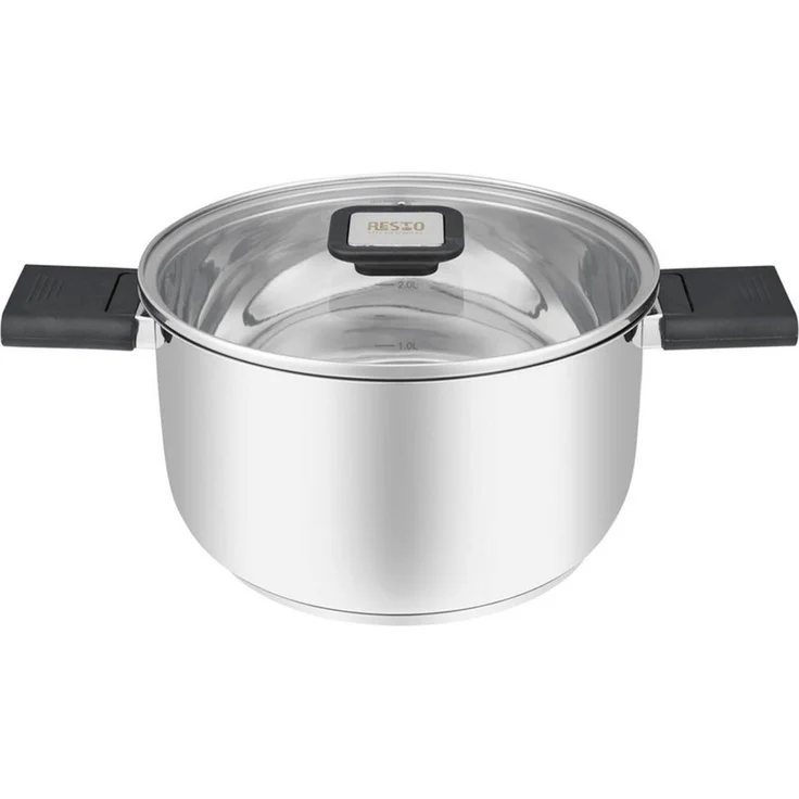 RESTO Kitchenware Kochtopf Anser, energiesparend und spülmaschinenfest, im Geschenkkarton, Edelstahl 18/10 (2-tlg), Geeignet für alle Herdarten, auch Induktion, mit klappbaren Griffen – Bild 1
