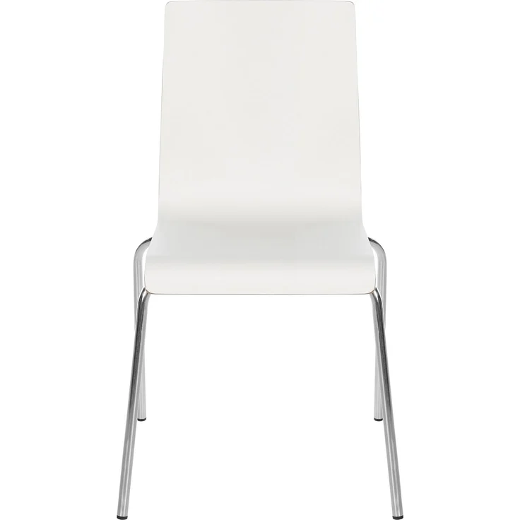CLP 4er Set Stapelstühle Gahanna Formholz mit HPL-Laminat Stahlgestell bis 150 kg,Farbe:weiß – Bild 5