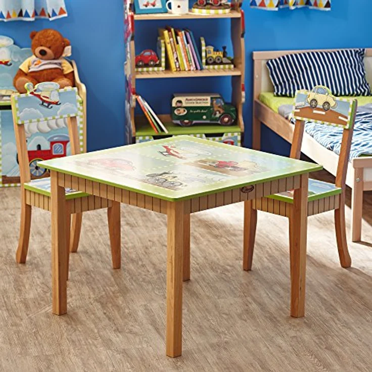 Fantasy Fields Children's Wooden Transportation Tisch & 2 Stühle-Set W-9946 – Bild 3