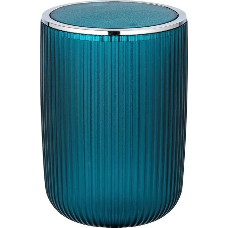 Kosmetikeimer AGROPOLI mit Schwingdeckel, L, meerblau, WENKO