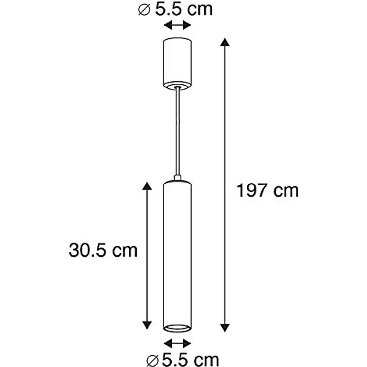 Qazqa Tuba Pendelleuchte, Schwarz, dimmbar, GU10 Fassung, ideal als Wohnzimmerlampe, 1 x 50 Watt – Bild 4