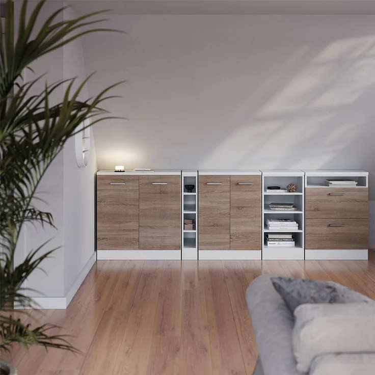 Küchenschrank für Dachschrägen R-Line Sonoma 60 cm mit 2 Türen, Schrankkorpus 60 cm Tiefe Vicco – Bild 5