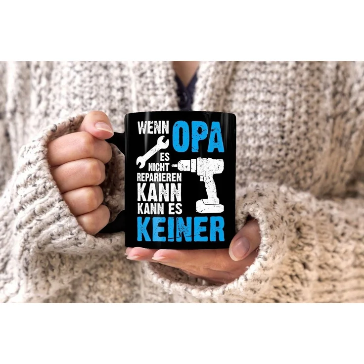 MoonWorks Tasse Wenn Opa es nicht reparieren kann kann es keiner Kaffee-Tasse MoonWorks®, Keramik – Bild 4