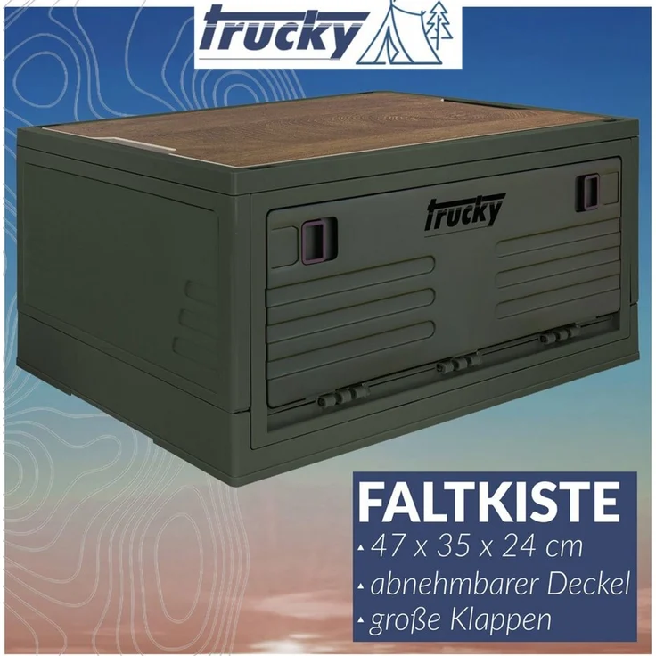 Trucky Faltbox Storage Box Camping Klappbox Klappkiste faltbar Grün Auswahl – Bild 2