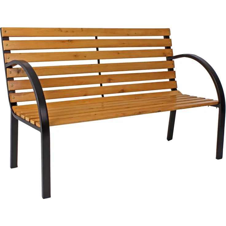 Parkbank TOM - 122cm Breit, Tanne, Natur | Gartenbank Wetterfest Terrassenbank Sitzbank Outdoor