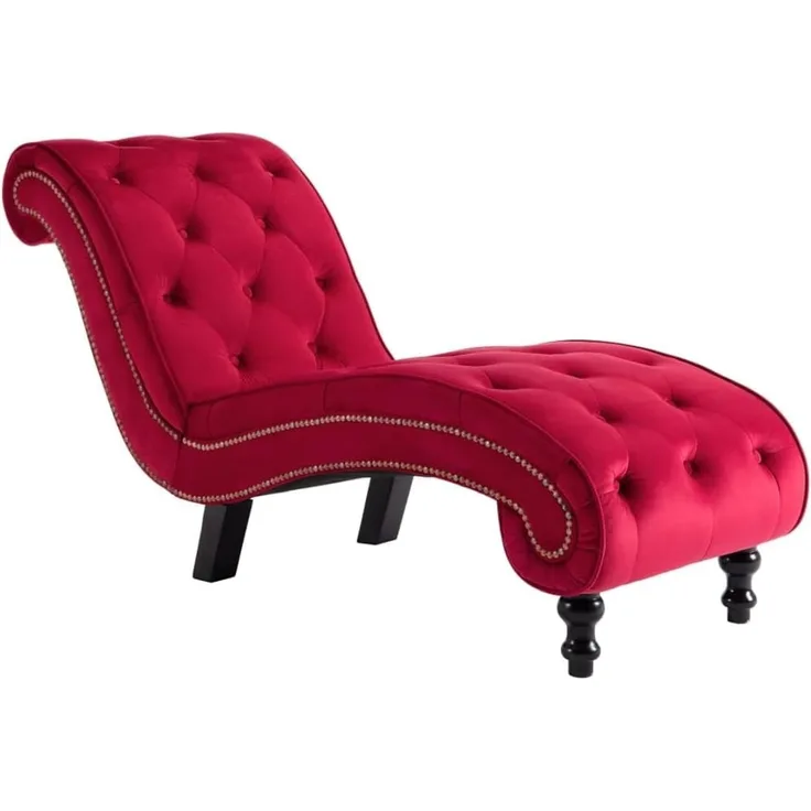 vidaXL Chaiselongue Rot Samt 248613