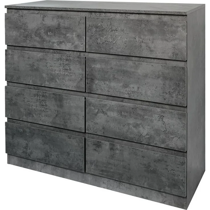 HTI-Living Kommode Kommode 8 grifflose Schubladen Thekla Beton (Stück, 1 St, 1 Kommode), Sideboard