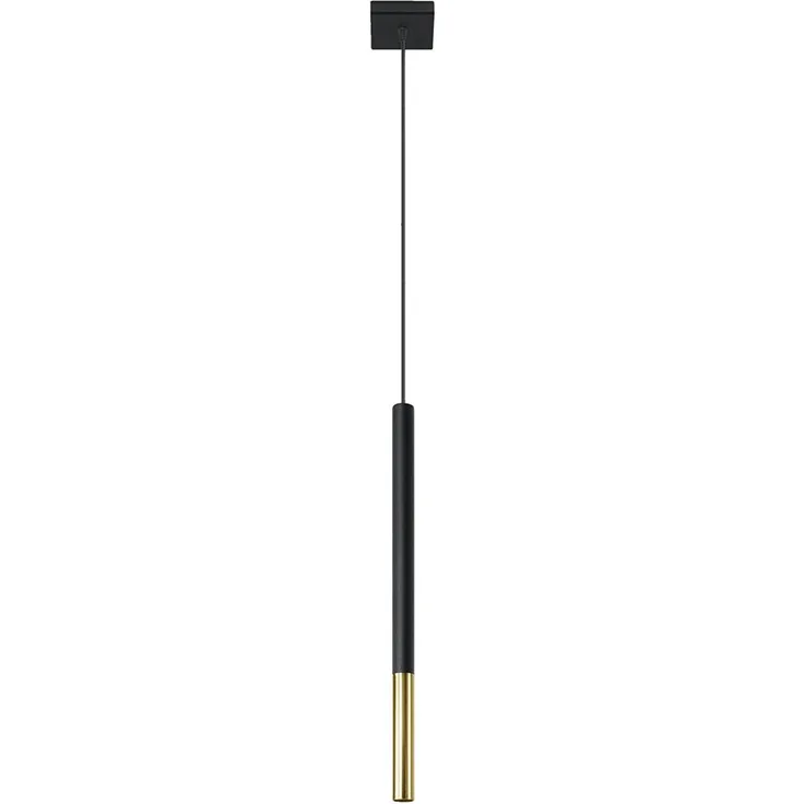 Pendelleuchte, Stahl, schwarz-gold, H 110 cm