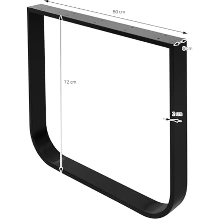 ML-DESIGN Tischbein 2er Set Tischgestell aus Metall Industrial-Design für DIY Projekte, Kufengestell O-Form Schwarz für Esstisch/Schreibtisch DIY-Projekte – Bild 5