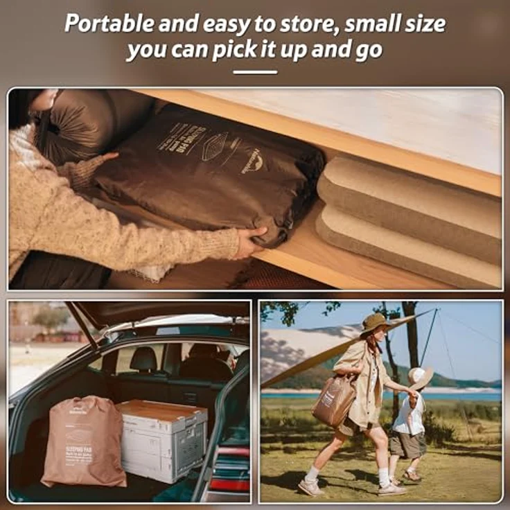 Naturehike Luftmatratze 2 Personen Selbstaufblasend mit Akkupumpe - Aufblasbares Gästebett 198x152x45cm für Camping & Zuhause, Leicht, Bequem und Schnell aufblasbar – Bild 8