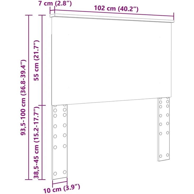 vidaXL Kopfteil Weiß 100 cm Holzwerkstoff (Art-Nr 887670) – Bild 9