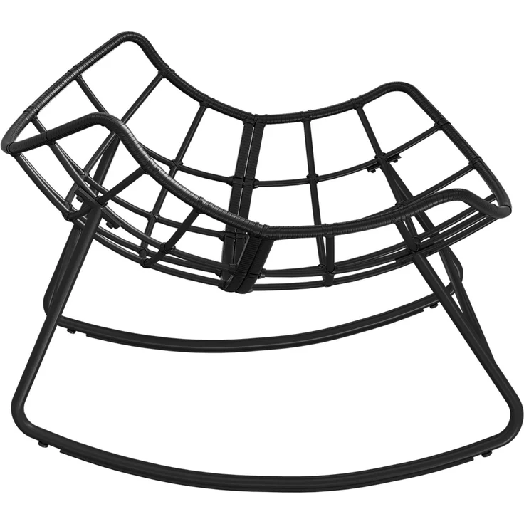 STEELSØN 'Veldora' Schaukelstuhl, schwarzes Polyrattan, Kissen beige, ergonomischer Relaxsessel, bis 125kg, XXL Schaukelsessel 75×100×65 cm – Bild 13