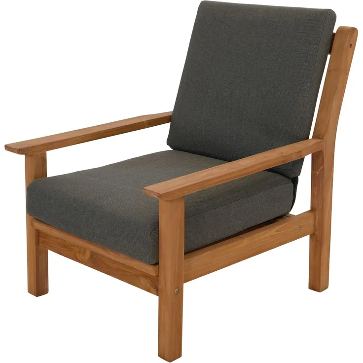 Loungestuhl Teak, inkl. Kissen