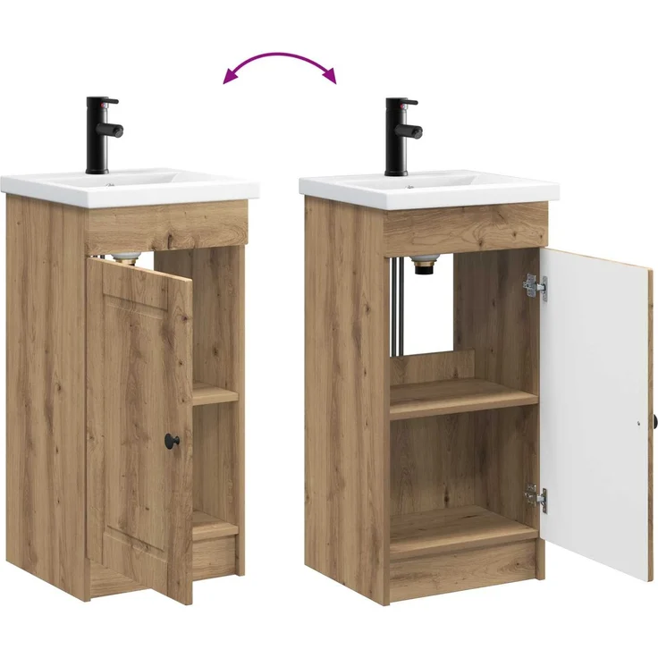 vidaXL Badezimmerschrank mit Waschbecken Artisan-Eiche 890063 – Bild 8