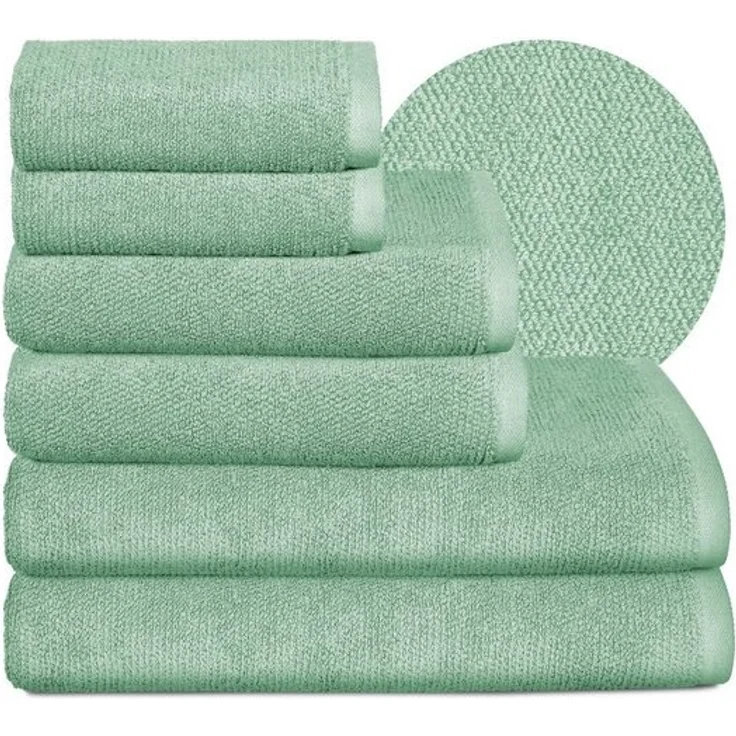 Beautex Handtuch Set Handtuch Set, Made in Europe, Frottier (Multischlaufen-Optik, Frottier Premium Set aus 100% Baumwolle 550g/m) – Bild 4
