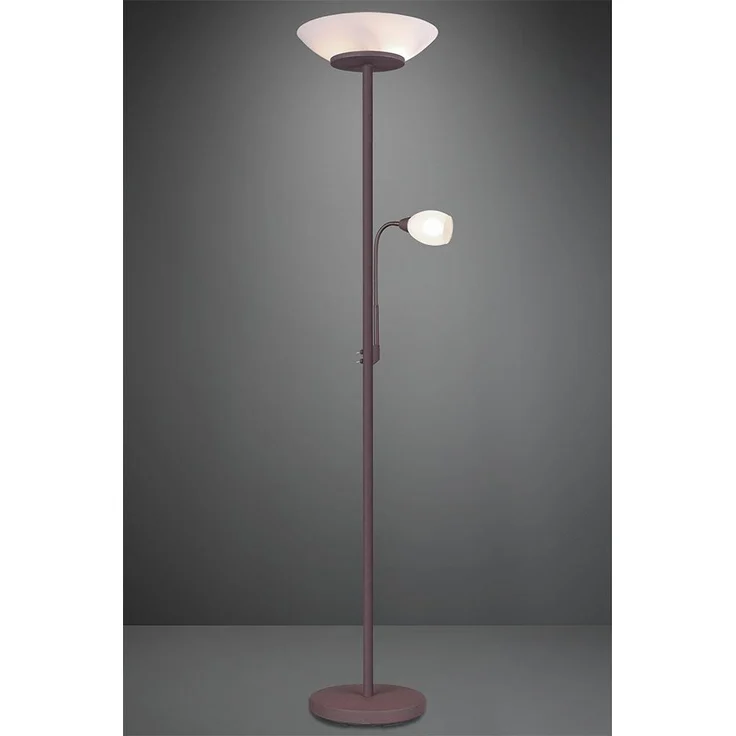 Stehleuchte, Glas, weiß, Flexoarm, rost, H 180 cm – Bild 8