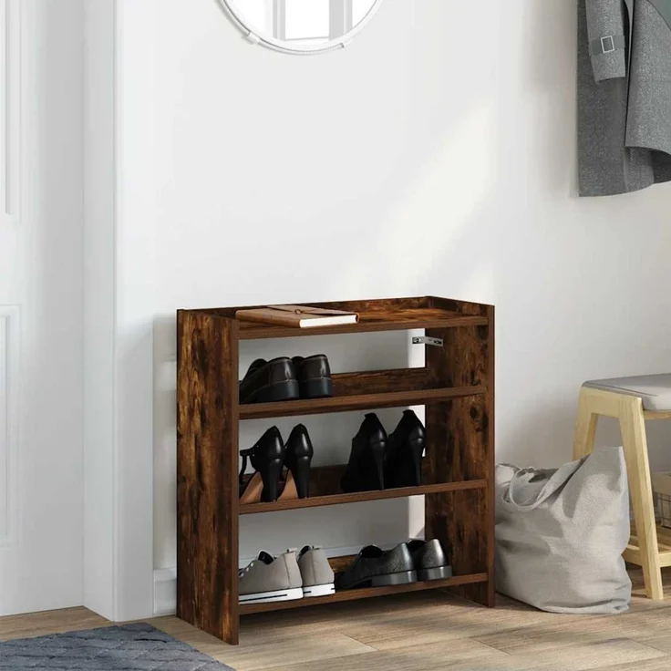vidaXL Schuhregal Räuchereiche 60x25x62 cm Holzwerkstoff 859891 – Bild 2