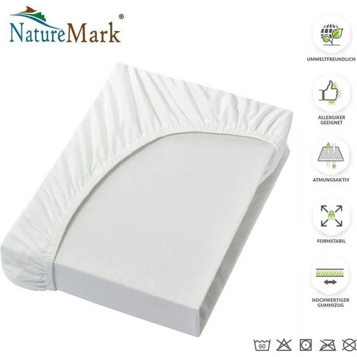 NatureMark - Mikrofaser SPANNBETTLAKEN zum Sparpreis! viele Größen und Farben Markenware (140x200-160x200 cm, Natur/Creme) – Bild 4