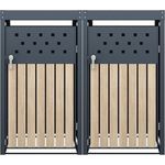 Mülltonnenbox Müllbox Mülltonnenverkleidung 2 Türen Box Pflanzdach Anthrazit