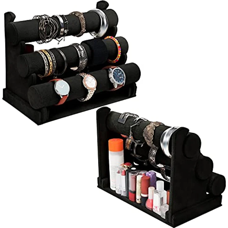Kurtzy Schmuckständer Schmuck Organizer - 3-stufig, Schwarz - 30 x 17 x 23cm (1 St) – Bild 5