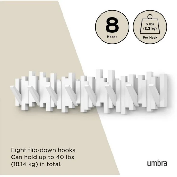 Umbra Wandgarderobe Sticks Multi Hook schwarz – Bild 4