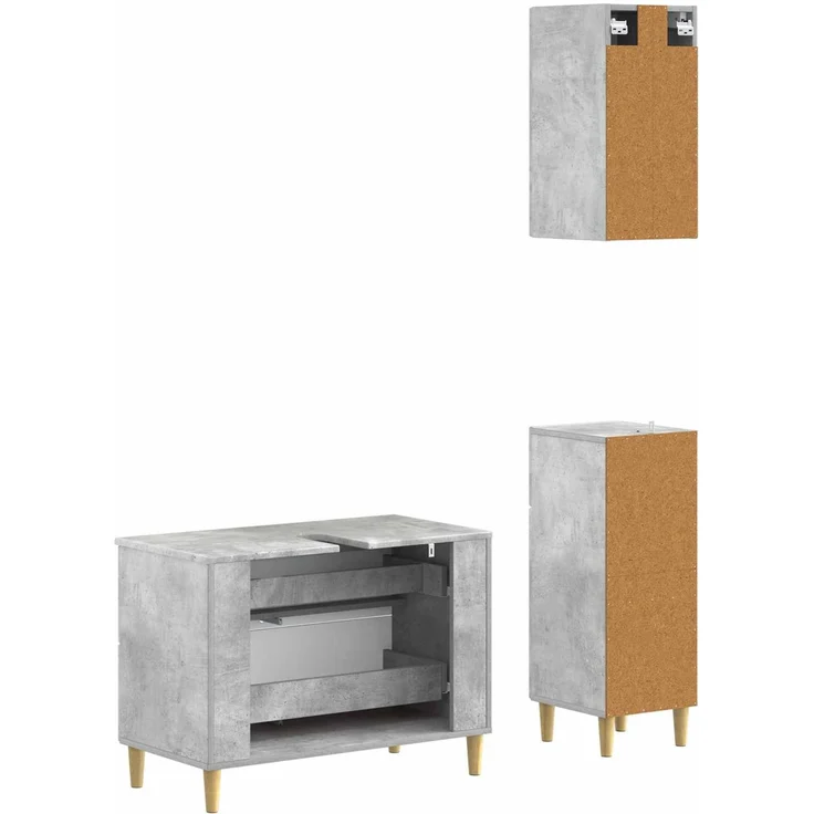 vidaXL 3-teiliges Badezimmer-Schranksystem ARNHEM Betongrau 3417768 – Bild 6