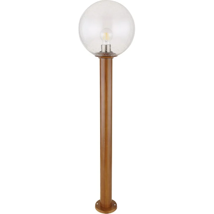 Außenleuchte Stehlampe, Glas Holzoptik braun, DxH 25x100 cm – Bild 7
