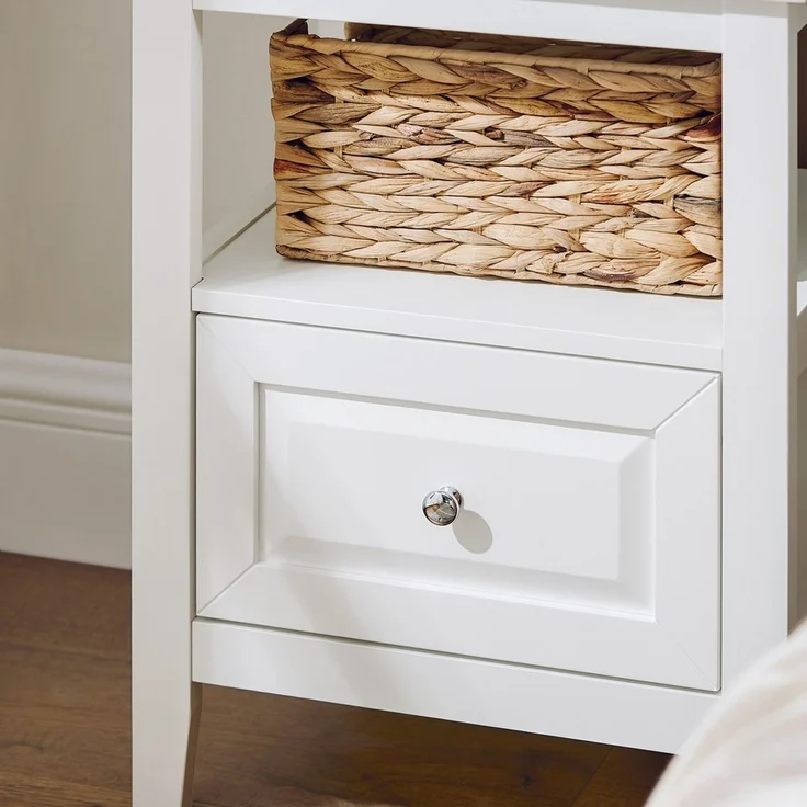 SoBuy FBT131-W Nachttisch, MDF, Lackiert, Weiß, 45 x 60 x 35 cm – Bild 5