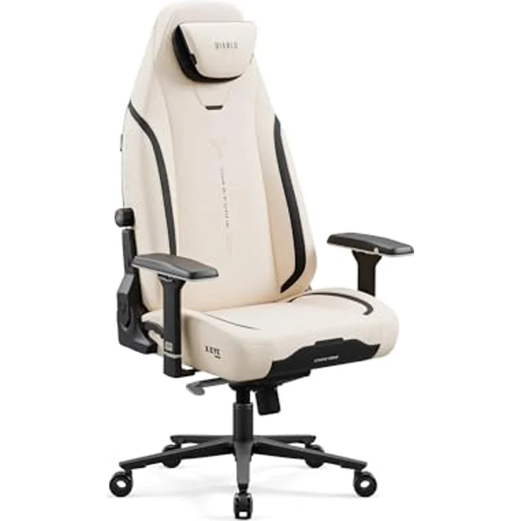 Diablo Ergonomischer Gaming Stuhl Stoff X.Eye Prime Pc Stuhl mit Magnet-Kopfstütze Gaming Sessel Kühlfunktion Gaming Stuhl Ergonomisch Strapazierfähiger Stoff Gaming Chair 140 kg Desert Storm – Bild 2