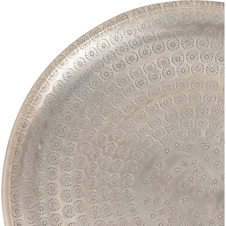 Marrakesch Orient & Mediterran Interior Dekotablett Vintage Tablett Serviertablett Deko Jinan Silber 30cm, Handarbeit – Bild 3