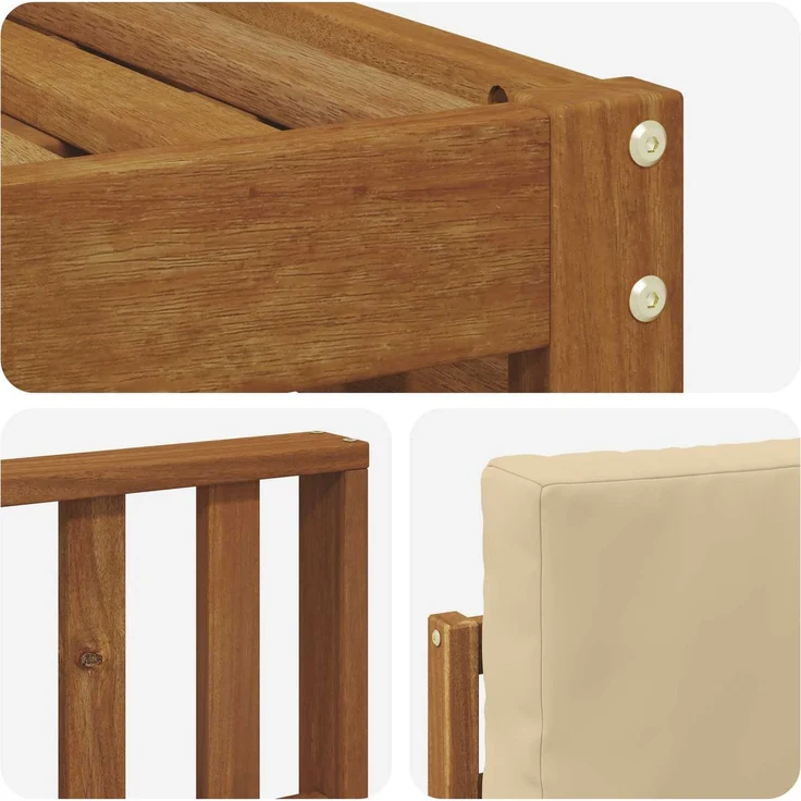 vidaXL Outdoor-Sofagarnitur 6 stk. 5-Sitzer Natur und Beige 3375083 – Bild 6