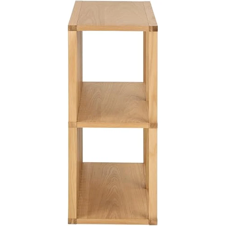 AC Design Furniture Hailey Quadrat Wandregal, Korpus und 3 Böden Eiche Ölbehandelt Furnier mit wandmontierung, 67x31x69 cm, Natürlich – Bild 3