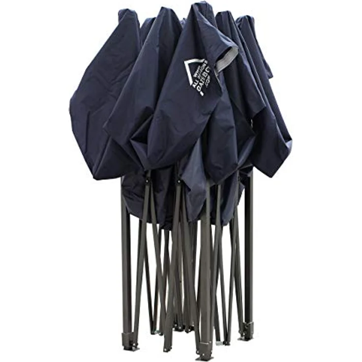 All Seasons Gazebos 3x3 m vollständig wasserdichtes Faltpavillon mit 4 Seitenteilen - Marineblau – Bild 9