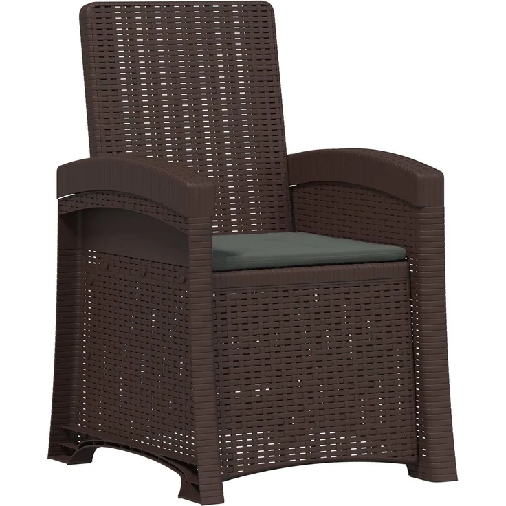 vidaXL Liegesessel Garten Rattan-Optik 2 Stk. Braun und Anthrazit PP 8012021 – Bild 3