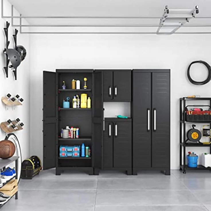 Keter Lagerschrank Detroit Hoch Schwarz 440917 – Bild 5