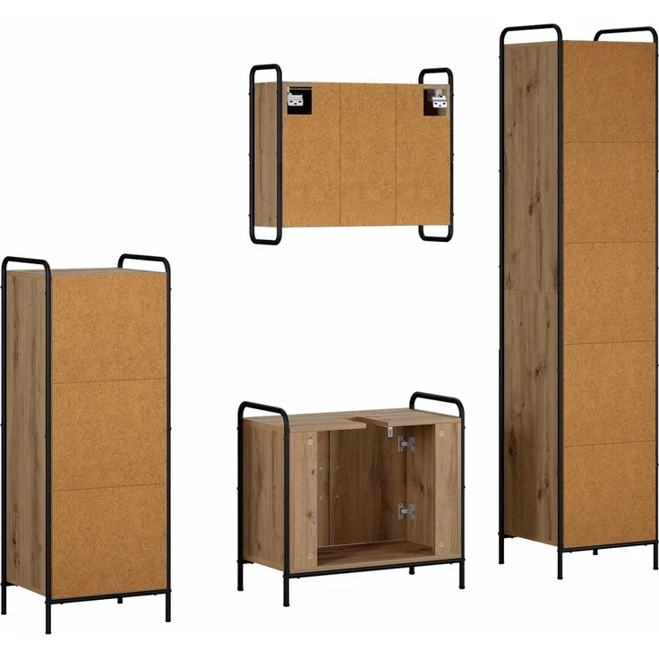vidaXL Badezimmerschrank-Set 4 stk. Artisan-Eiche 40 x 36 x 181 cm 3444620 – Bild 8