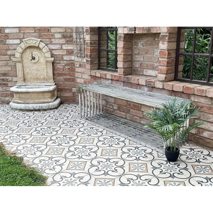 DanDiBo Gartenbank Edelstahl Metall Wetterfest Massiv 150 cm Sitzbank Bank Garten 96429 Parkbank Lamellenbank – Bild 5