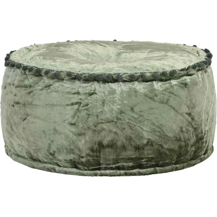 vidaXL Pouf Rund Samt 40x20 cm Grün 287567