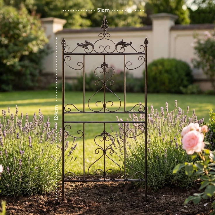 Rankgitter INES 2er Set - 51 x 3 x 124 cm, Metall, Bronze | Rankhilfe Kletterpflanzen Gartendekoration – Bild 2